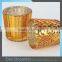 Hot Selling Gold Tea Light Candle Containers Embossed Vintage Candle Holders