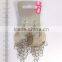 Fancy silvery hollow out circles cross chain dangle earrings