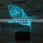 3D Optical Night Light Shark 7 RGB Light Colors 10 LEDs AA Battery or DC 5V Mixed Lot