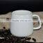 full colour porcelain coffee mug with lid and spoon