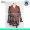 Latest shawl collar stripes jacquard buttonless cardigan