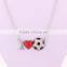 I Love Football Sport Crystal Pendant Necklace