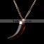 Stainless steel Ox horn design pendant necklace rose gold jewelry necklace wholesale