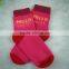 100% cotton hot sale teen girl lenght tube knee high socks canada,red color