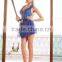 2015 Summer style blue Sequin sleeveless fancy dress cops adult elegant halloween costumes