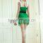 factory Cheap green dancing christmas with belt for women sexy santa clause costume for adults