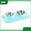 pet accessories eco plastic stainless steel anti slip leak proof double cat dog pet feeder water food bowl