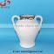 with handle white ceramic Antique Vase, large floor planters vase