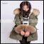 Women Fashion Long Green Faux Fur Parka