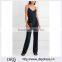 Wholesale Women Apparel Midnight-blue and Black Two-tone Silk Crepe Jumpsuit(DQE0165J)