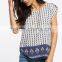 100% polyester rounded hem girls full print t shirt