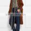 Knitwear Cardigan Manufacturers for Customed High Quality Dark Khaki Colored Cashmere Open Front Cardigan for Women