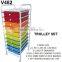 3-tier plastic toy storage organizer with 12-storage bins