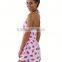 Top quality white two piece navel revealing latest women fashion nighty dress