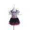 PF003 dress up girls play light purple flower girl dress rose flower fancy dress