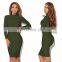 Europe And America Long Sleeve Perspective Sexy One-Piece Dress