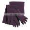 Promotional 2015 custom white knitted hat gloves and scarf set
