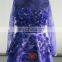 Organza Petals Lace Prom Dress HMY-D107 New Arrival Long Sleeve High Neck Purple Homecoming Dress