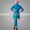 2017 Latest Isalmic Clothing Sportwear Swim Sets Style Tube Design Blue Women Islamic Swimsuits Muslim Swimwear