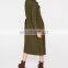 Best Womens Winter Coat Dark Green Wollen Outwear With Belt Tie For Ladies