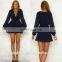 2017 latest design deep v neck sexy women long sleeve dress