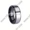 Black tungsten ring blank men's engraved jewelry