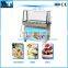 Commercial Stainless Steel Double Flat Round Pans Fry Roll Ice Cream Machine for Sale