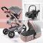 Aluminum Alloy Frame Cheap Baby Stroller 3In 1 Folding Luxurious High Landscape Stroller