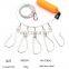 factory price 5 snaps new fishing accessories stainless steel fish wire rope lock live fish locker with bag