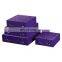 Valuable Purple Velvet Decorative Storage Cardboard Boxes With Lids Nesting Gift Boxes for Fragile Products Chinaware Keepsake