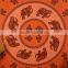 Indian Tapestry Cotton Orange Brown Mandala Elephants Vintage Wall Hanging Tapestries Throw Bedsheet