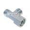 CC/CD-RN Carbon Steel Metric/BSP Male Thread Tee hydraulic pipe fitting with Swivel Nut