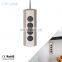 Corner socket with German outlets and stainless steel finish