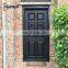 UK Black Custom Front Entry Wooden Swing Door With 2 Side lite With Side Windows For House Entrance