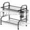 2-Tier 304 Stainless Steel Dish Drying Rack with Utensil Cutting Board Holder and Drainboard Set for Kitchen Counter