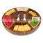 Rotating Acacia Wood Round Serving Platter Cheese Board Set Charcuterie Board Set