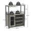 Wine cabinet Living room display wine rack Bar cabinet with cabinet door small sideboard storage rack steel and wood structure