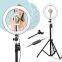 T Hot Selling Dimmable Led 12 Inch With Selfie Clip And 2.1m Tripod Phone Tripod Ring Light