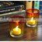 Gradient orange yellow color glass votive holders for candle making /vintage glass lamp shades