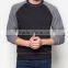 2016 Plain Black Sweatshirts for Men Raglan Sleeve Sweatshirts
