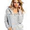 Autumn Fashion Long Sleeve Blank Gray Women Pullover Hoodies