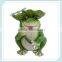 Cute frog resin solar garden light bird feeder