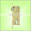Lever handle door lock finished in black