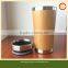 Portable bamboo travel vacuum mug