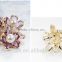 Wholesale Austrian crystal different colors bouquet shinning pearl flower brooch