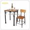 Metal Garden Outdoor Patio Furniture Set Wood Table Chairs Antique Style