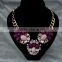 Latest American and European Fashion Exquisite Resin and Glass Oval Alloy Statement Necklace in Stock
