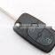 Cheap car key replacement for VW with 2+panic button flip remote key blank(round)