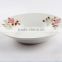 Three flowers decal ceramic soup plate, cheap bulk white dinner plates, china plates wholesale from china