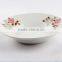 Three flowers decal ceramic soup plate, cheap bulk white dinner plates, china plates wholesale from china